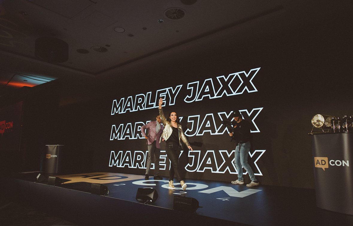 Marley Jaxx walking on stage